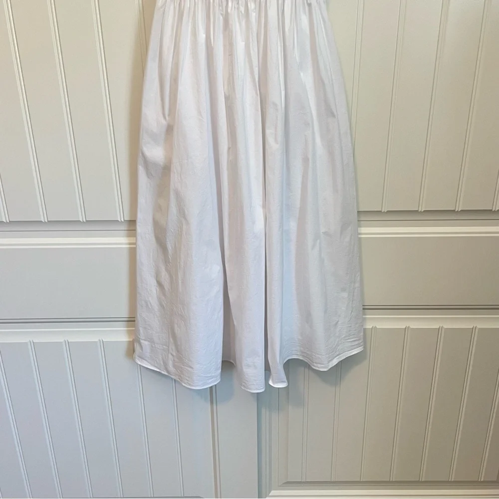 NWOT STAUD Ida Smocked midi dress white size small - Picture 4 of 10